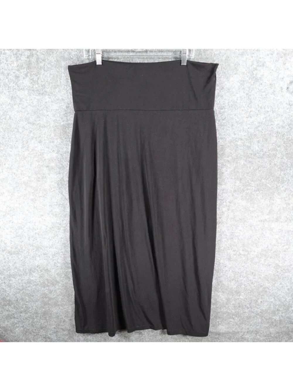 Collections ETC Maxi Skirt Womens XL R Black High-Waisted Jersey Stretch Pull On